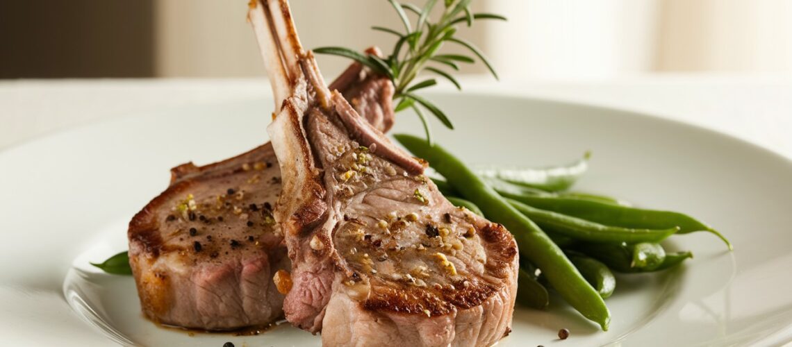 Garlic Lamb Chops with Green Beans