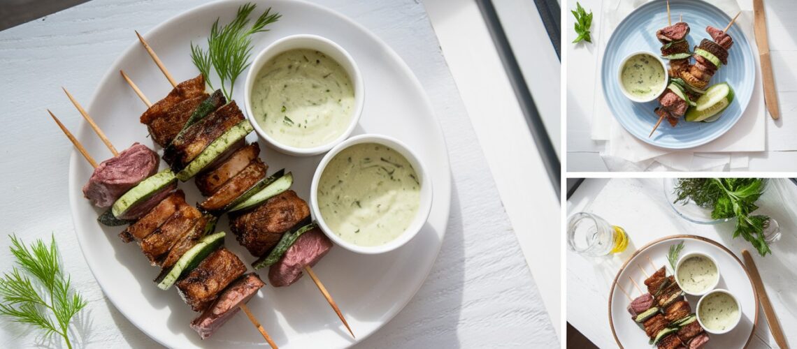 Greek Lamb Souvlaki with Cucumber Sauce