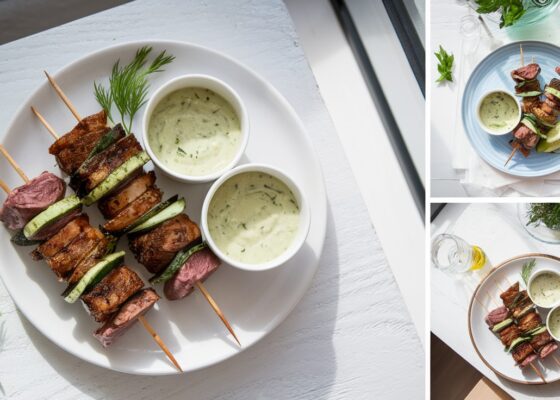 Greek Lamb Souvlaki with Cucumber Sauce