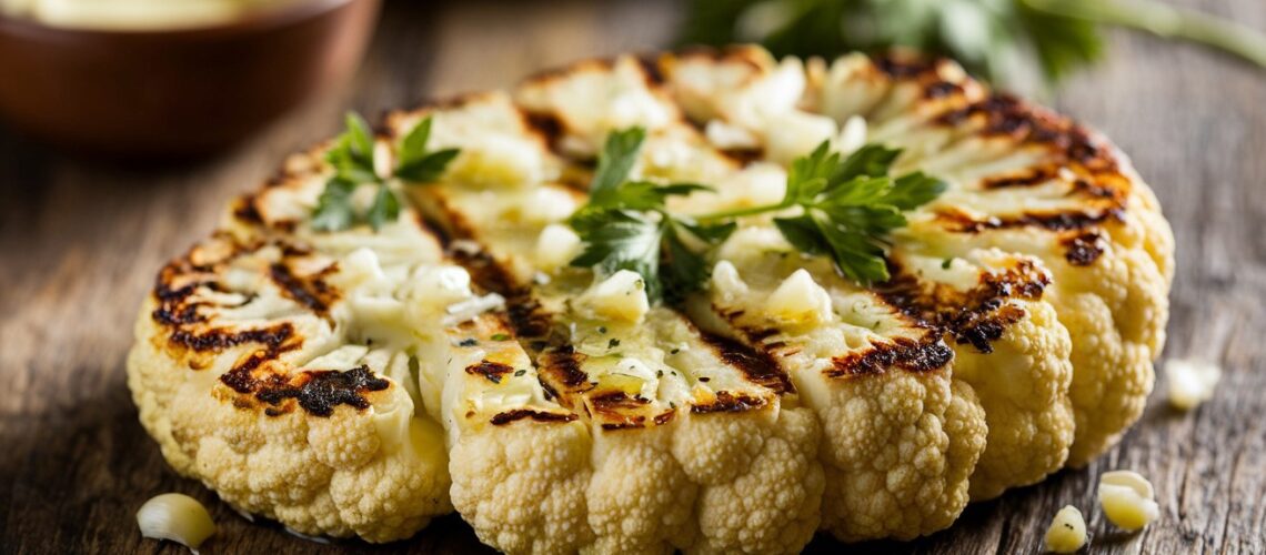 Grilled Cauliflower Steaks with Garlic Butter