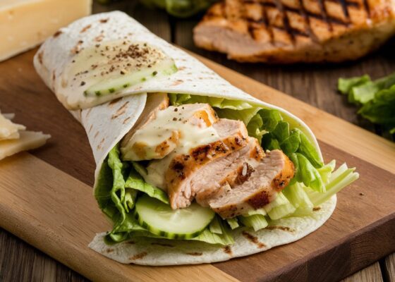 Grilled Chicken Caesar Salad Wraps