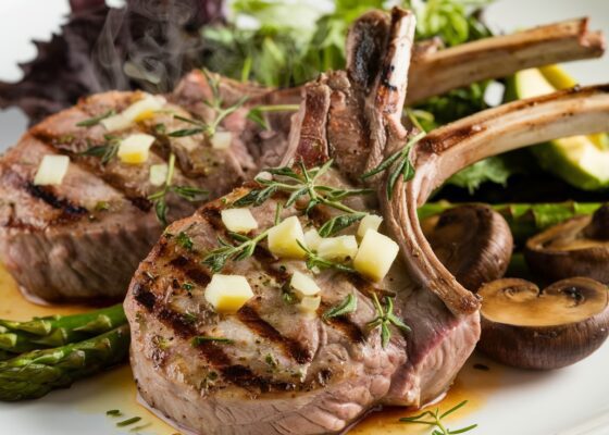 Grilled Lamb Chops with Garlic Butter