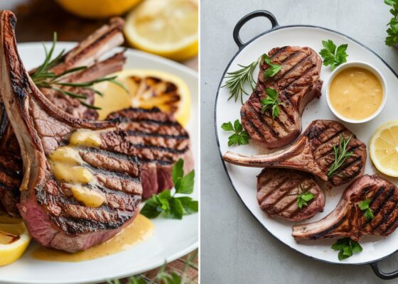 Grilled Lamb Chops with Lemon Butter