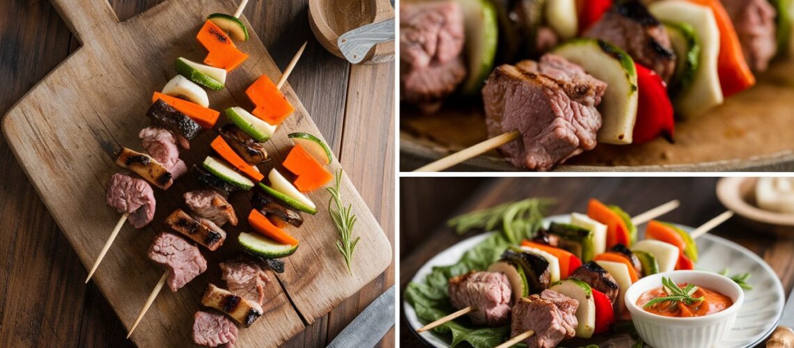 Grilled Lamb and Vegetable Skewers