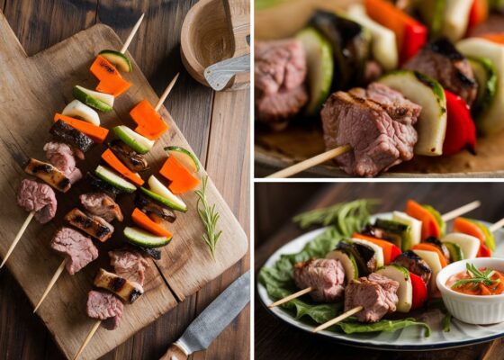 Grilled Lamb and Vegetable Skewers