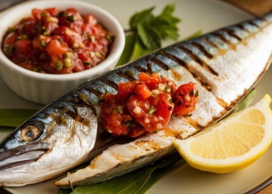 Grilled Mackerel with Tomato Relish