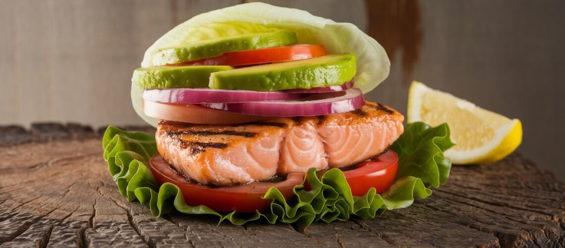 Grilled Salmon Burgers with Lettuce Buns