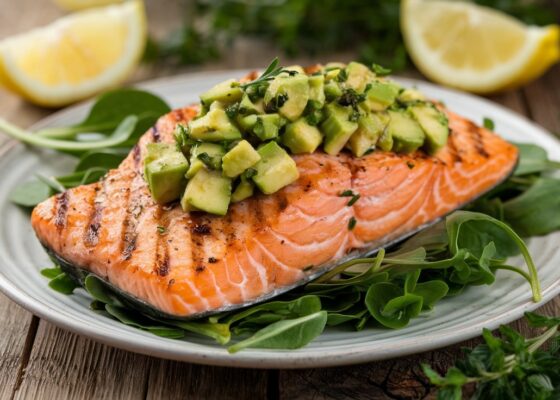 Grilled Salmon with Avocado Salsa