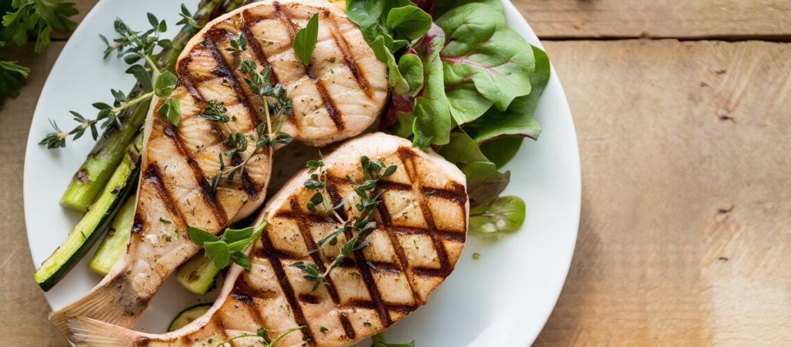 Grilled Swordfish Steaks with Herb Marinade