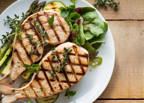 Grilled Swordfish Steaks with Herb Marinade