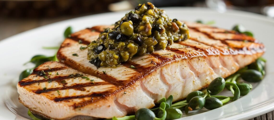 Grilled Swordfish with Olive Tapenade