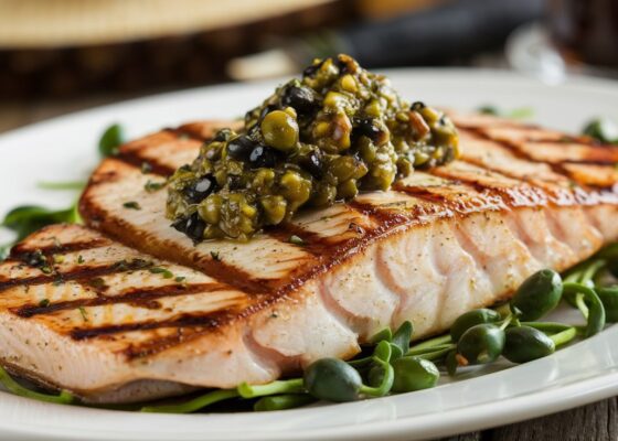 Grilled Swordfish with Olive Tapenade