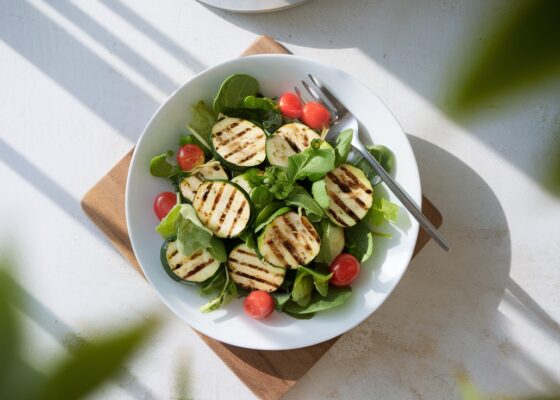 Grilled Zucchini & Halloumi Salad