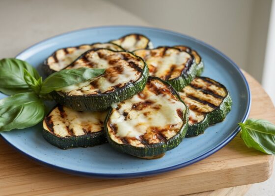 Grilled Zucchini with Vegan Cheese