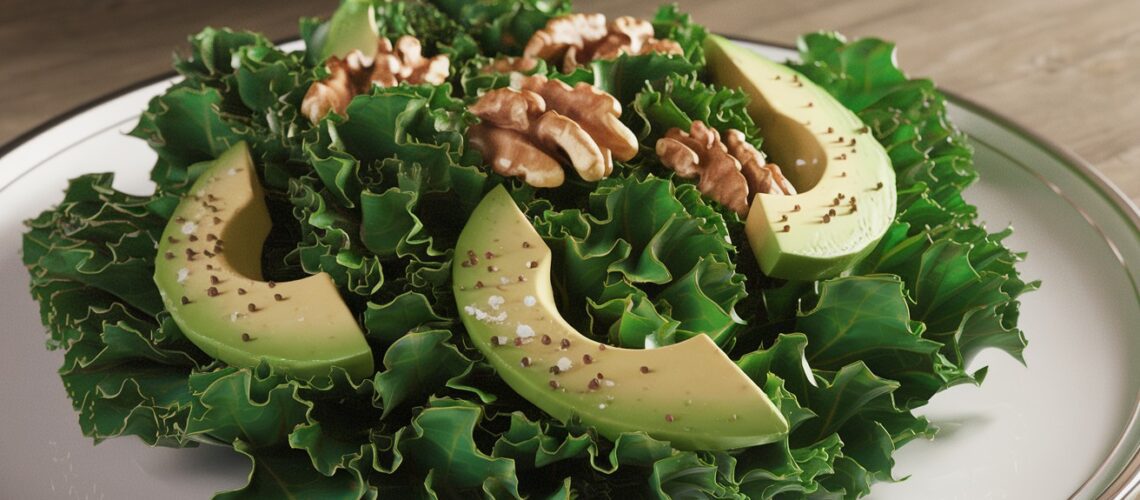 Kale Salad with Walnuts & Avocado