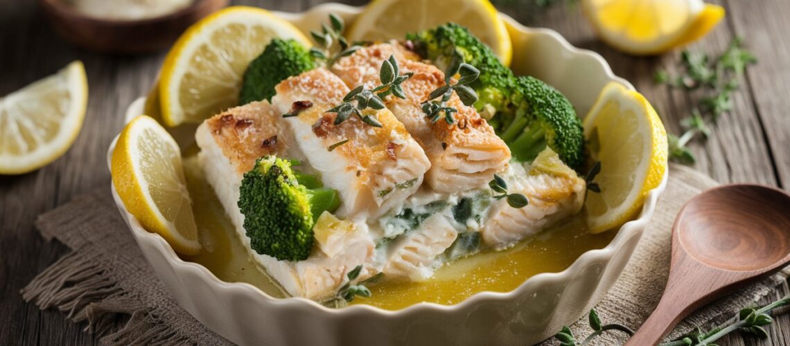 Keto Fish Casserole with Broccoli