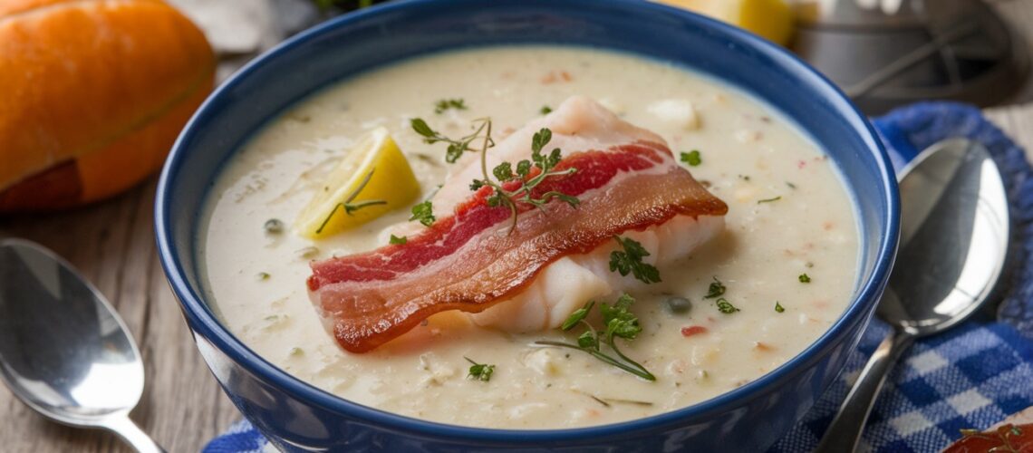 Keto Fish Chowder with Bacon