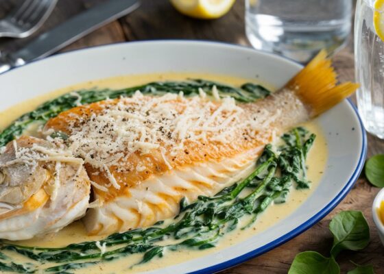 Keto Fish Florentine with Spinach