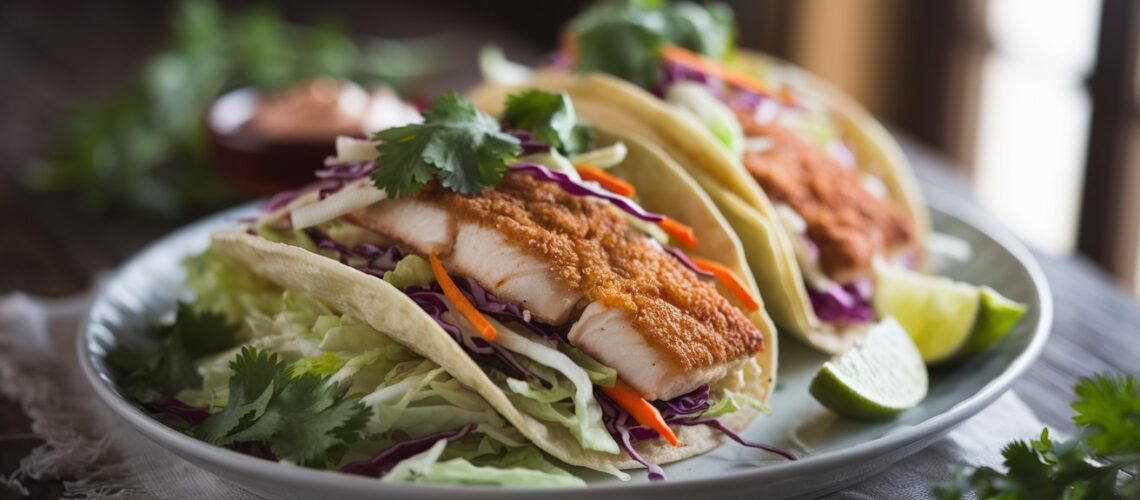 Keto Fish Tacos with Cabbage Slaw