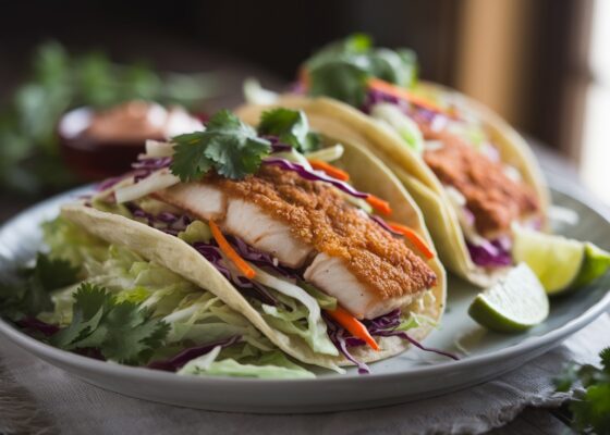 Keto Fish Tacos with Cabbage Slaw