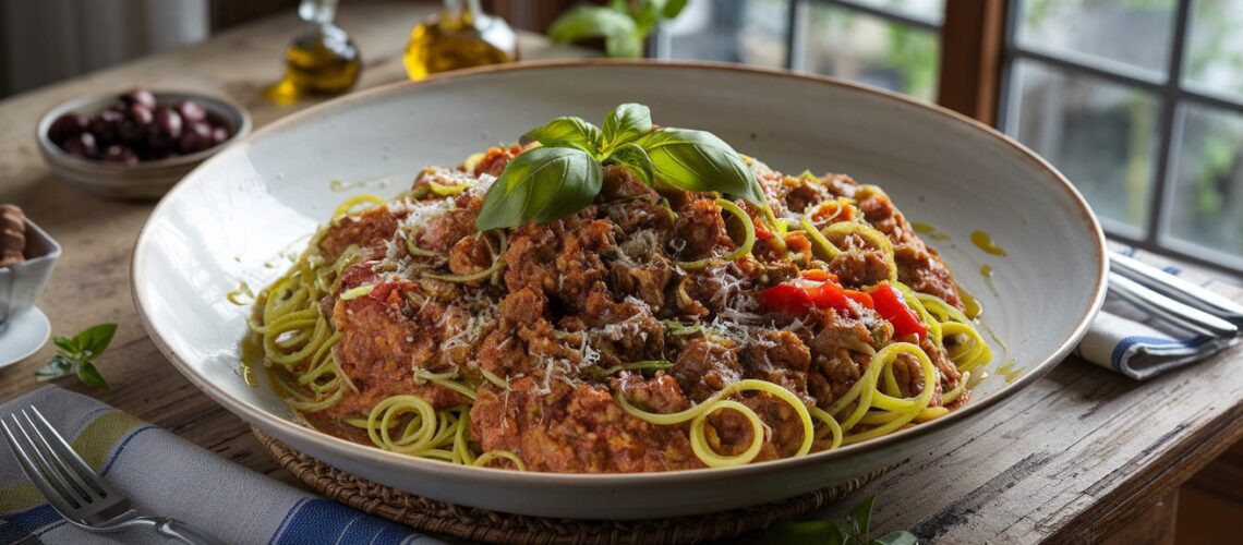 Keto Lamb Bolognese with Zoodles