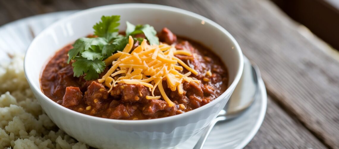 Keto Lamb Chili with Cauliflower Rice