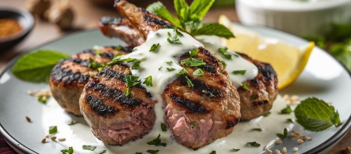 Keto Lamb Kofta with Mint Yogurt