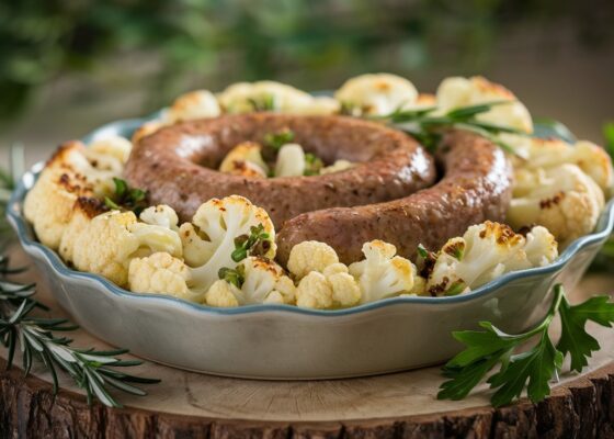 Keto Lamb Sausage and Cauliflower Bake