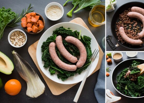 Keto Lamb Sausage and Kale Stir-Fry