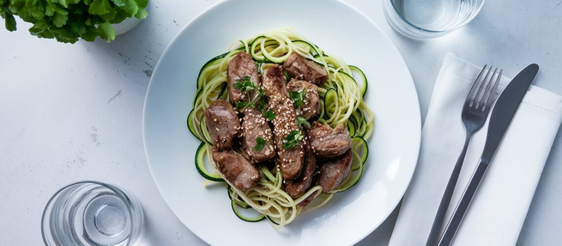 Keto Lamb Stir-Fry with Zucchini Noodles