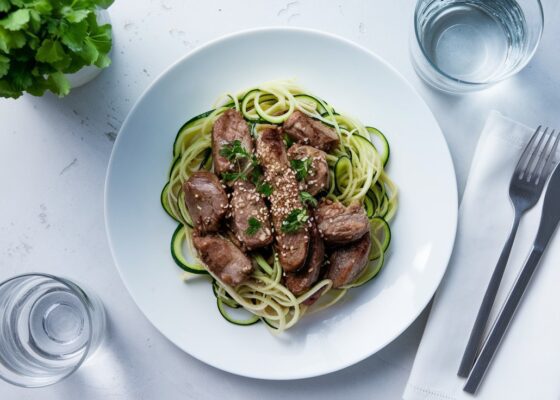 Keto Lamb Stir-Fry with Zucchini Noodles