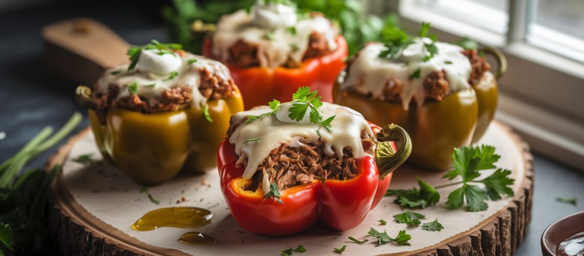 Keto Lamb and Cheese Stuffed Peppers