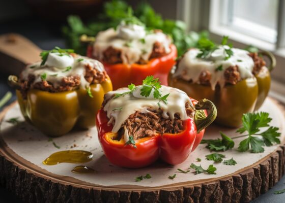 Keto Lamb and Cheese Stuffed Peppers