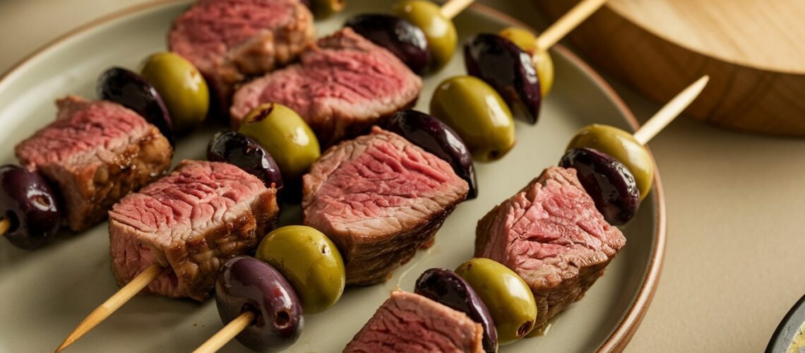 Keto Lamb and Olive Skewers