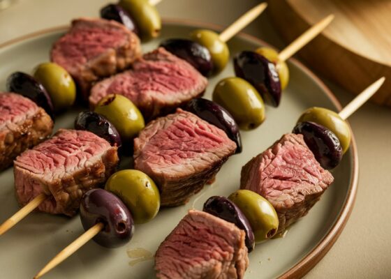 Keto Lamb and Olive Skewers