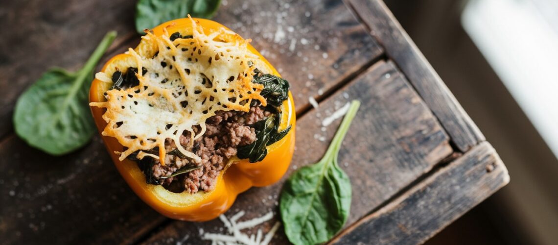 Lamb and Spinach Stuffed Peppers