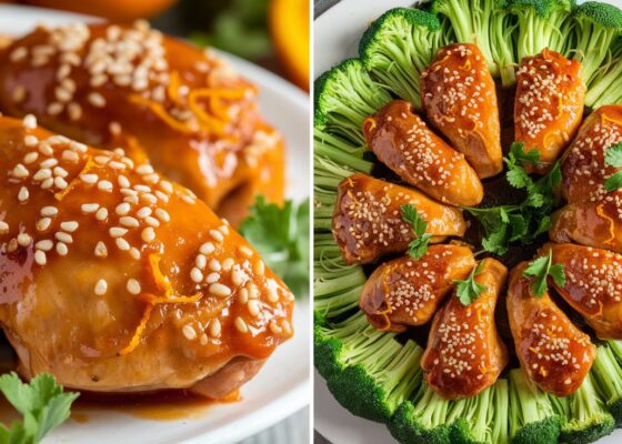 Keto Orange Chicken with Sesame Seeds