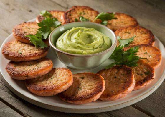 Keto Salmon Patties with Avocado Dip