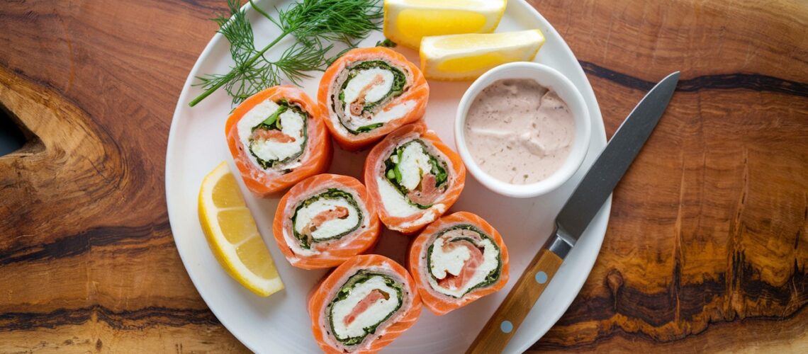 Keto Salmon Roll-Ups with Cream Cheese