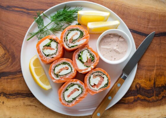 Keto Salmon Roll-Ups with Cream Cheese