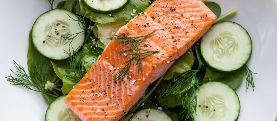 Keto Salmon Salad with Cucumber and Dill