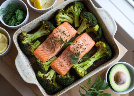 Keto Salmon and Broccoli Bake