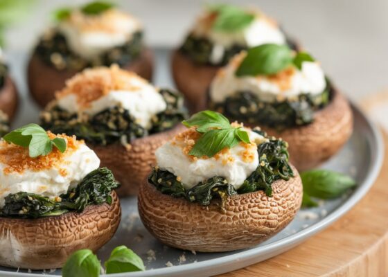 Keto Spinach & Ricotta Stuffed Mushrooms