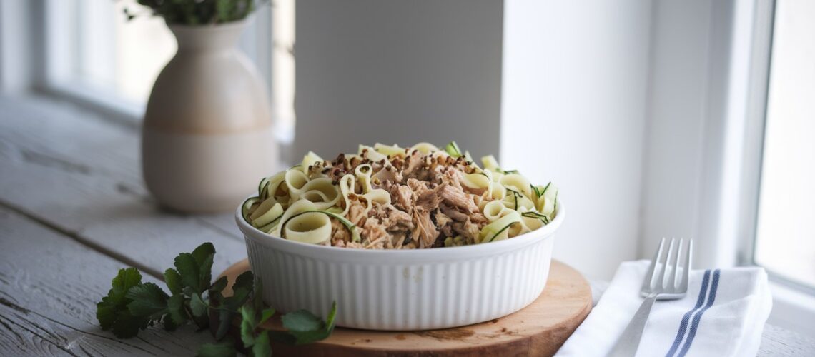 Keto Tuna Casserole with Zucchini Noodles