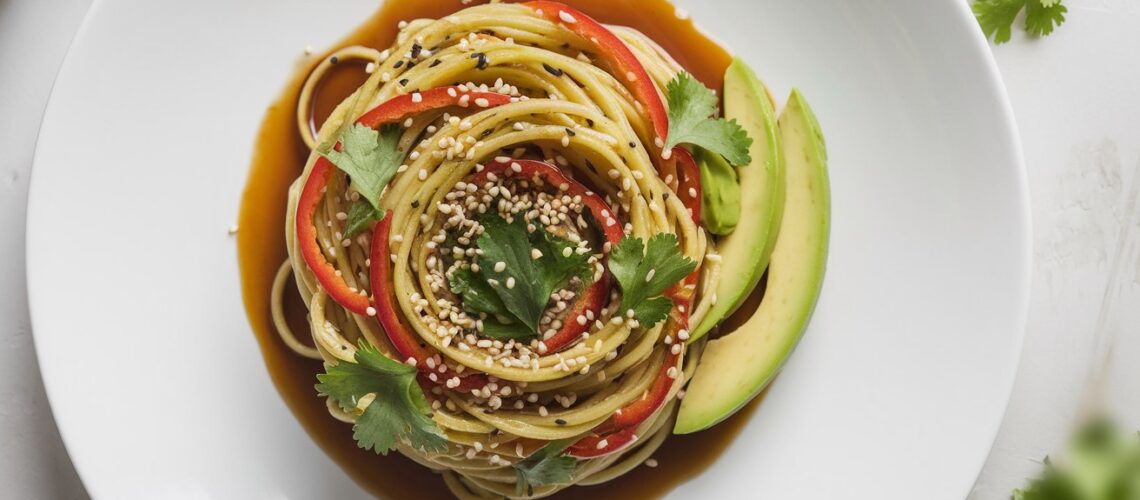 Keto Zoodle Salad with Sesame Dressing