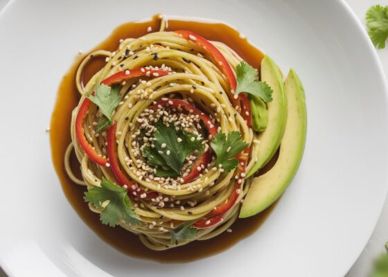 Keto Zoodle Salad with Sesame Dressing