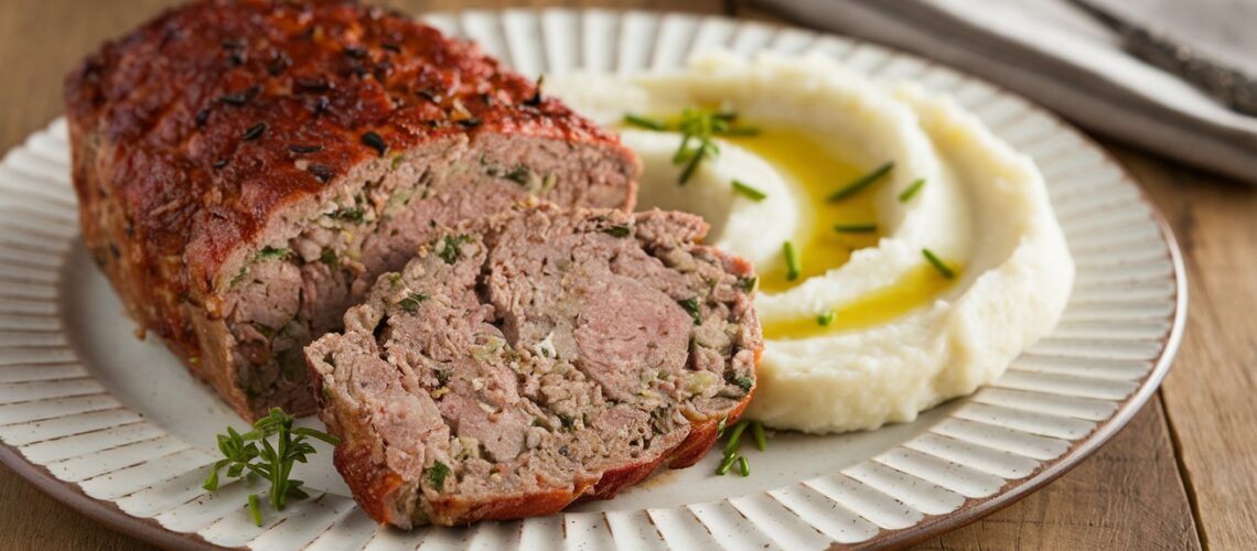 Lamb Meatloaf with Cauliflower Mash