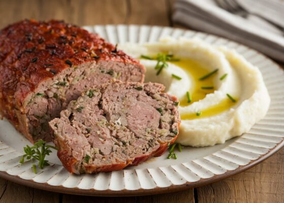 Lamb Meatloaf with Cauliflower Mash