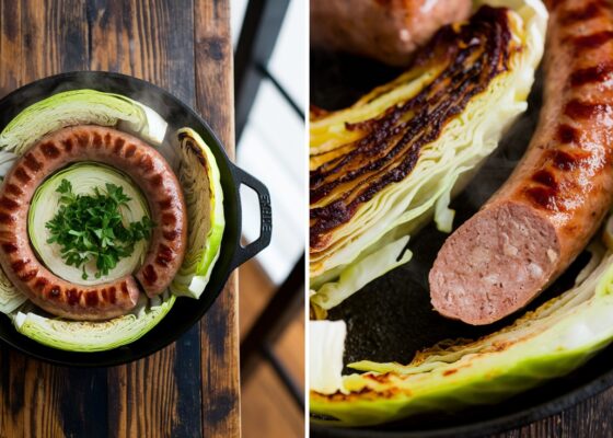 Lamb Sausage and Cabbage Skillet