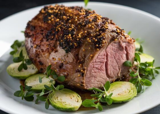 Lamb Shoulder Roast with Brussels Sprouts